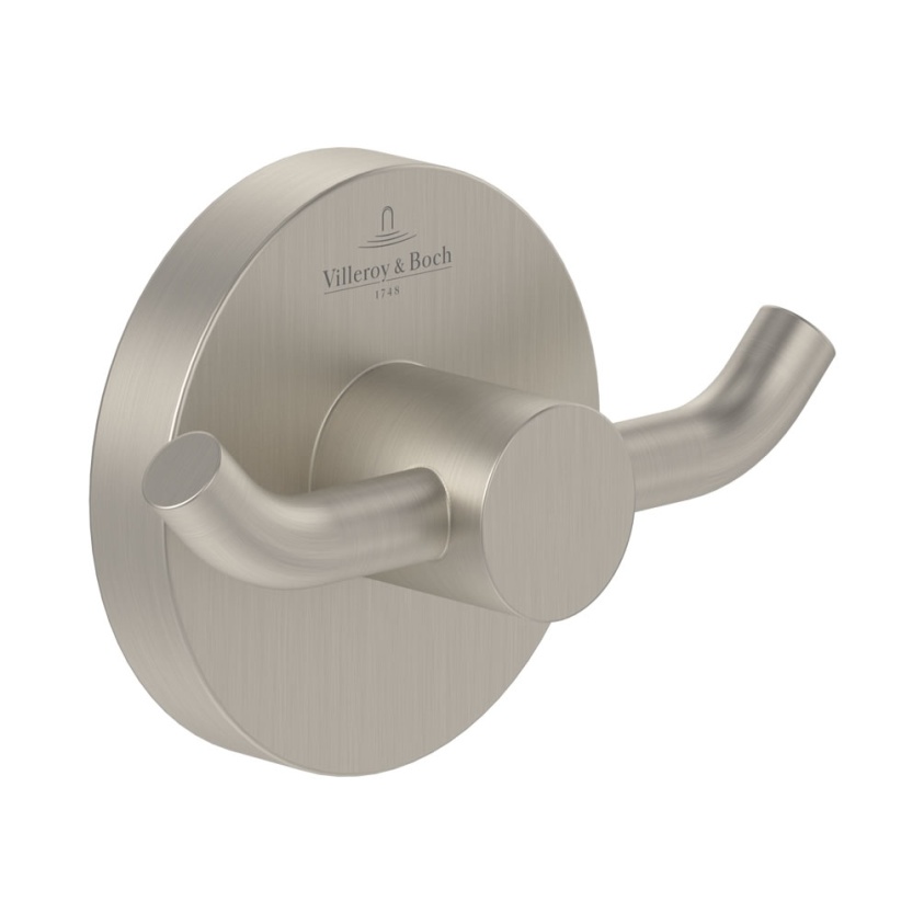 Cutout image of Villeroy & Boch Elements Tender Brushed Nickel Double Robe Hook